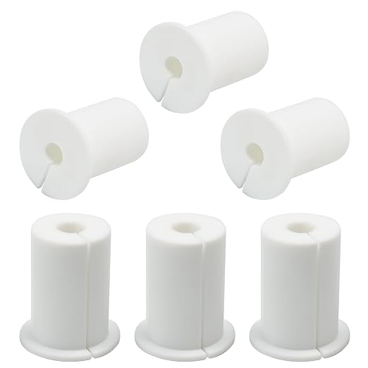 EASYEAH 6pc Starlink Cable Grommet 1" Silicone Waterproof Wall Hole Pass Through Split Cable Bushings for TV Wire Ethernet Cord, Starlink Cable Routing Kit Accessories, 38mm/1.5" Ht, White