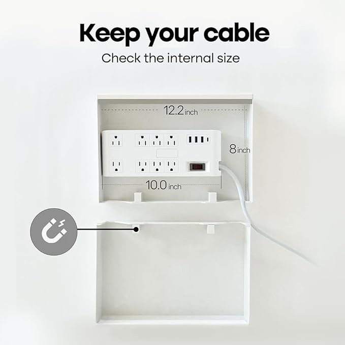 TastePick Book Shape Decorative Cable Management Box - Expandable Cable Organizer Box with Magnetic Closure for Home & Office (Modern Matisse, Large)