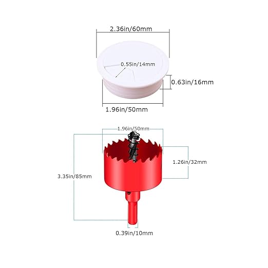 TuTuYa 8PCS Desk Grommet, Desk Grommet White 2 Inch（50 mm) Desk Cable Grommet Desk Cable Hole Cover with Hole Saw, Ideal Solution for Office and Home Table Cable (White, 2 Inch_50 mm)
