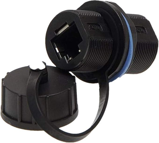 ANMBEST Panel Mounting Shielded RJ45 Waterproof Cat5/5e/6 8P8C Connector Ethernet LAN Cable Connector Double Head Coupler Adapter Female to Female with Waterproof/Dust Cap