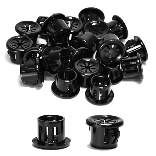 EASYEAH 60PCS Cable Grommets, 7/16"(11mm) Desk Hole Cover Petal Shaped Buckle Type Nylon Snap Bushing Grommet, Wire Hole Cover Insert for Cables and Cords Management and Protection of Cabinet, Black