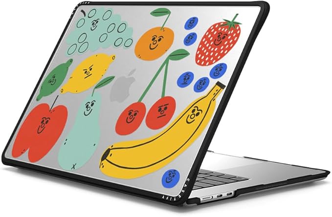 CASETiFY Impact MacBook Air 15" (M2-M5) Case [Cushioned Impact Corners/Scratch-Resistant/Anti-Slip Grip] - Fruit Salad MacBook Case - Clear Black