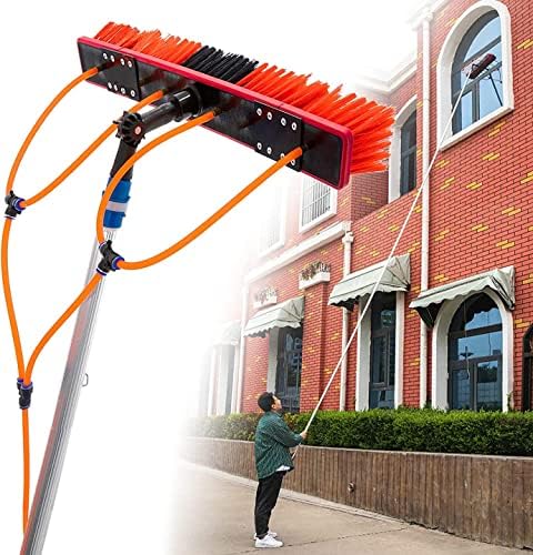 Glass Cleaning Brush Home Water Fed Telescopic Pole Kit Solar Panel Brush Rotating for Photovoltaic Panelï¼Waterfed Pole Window Cleaning Kit with Solar Panel Cleaner Telescopic Brush for Roof
