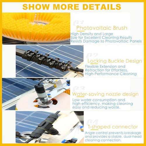 Professional Solar Panel Cleaning Brush Kit - Essential Photovoltaic Roof Cleaning Tool for Home & Commercial Use, Easy to Use, Durable, Effective Dirt Removal