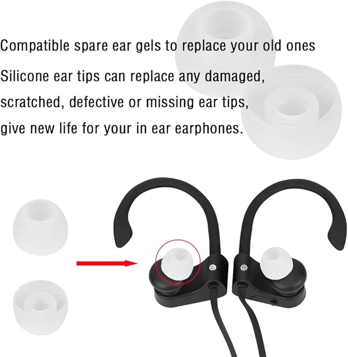 WKYMY Replacement Earbud Tips Silicone Eartips for in- Ear Headphones Rubber Tips Earbud Caps 9 Pairs S M L