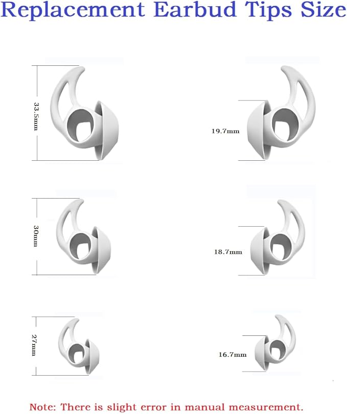 CYADCI 3 Pairs Earbuds Replacement Tips Large，Silver Earbud Tips ，Silicone Eartips Compatible with Bose QuietComfort and Sport Earphones