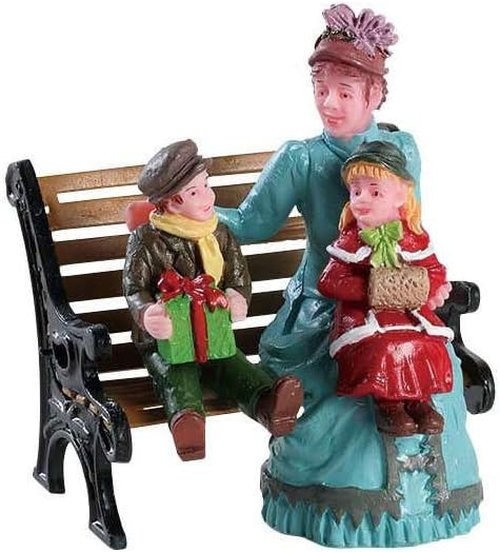 Lemax Sitting Together Figurine - Charming Family Scene | Perfect for Holiday Decor