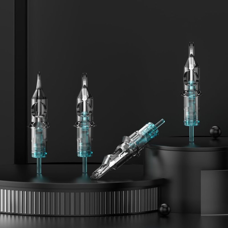 STIGMA Aquamarine Knight Tattoo Cartridge Needles #12(9RM) 50Pcs 0.35mm Standard Disposable Tattoo Needles Cartridges with Membrane Curved/Round Magnum EN02B-50-OF1209RM