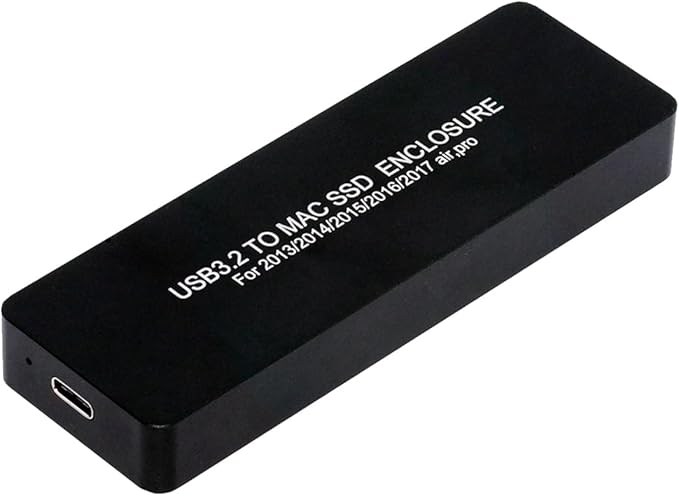 Jorkar External SSD Enclosure USB-C 3.2 for 12+16 Pin MacBook Air/Pro SSDs mid 2013-2017, CNC Hard Drive Case for A1466 A1465 A1502 A1398 SSDs, Portable SSD Reader Box