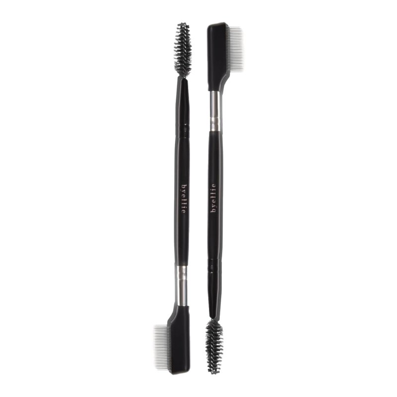 Byellie Brow Brush, Dual-Ended with Brow Comb & Precision Spoolie, Brow Gel & Wax Application, Define's & Shape's, Easy to Use Fluffy Brow Look, Natural Makeup, Vegan & Cruelty Free