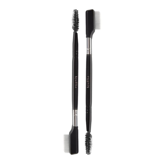 Byellie Brow Brush, Dual-Ended with Brow Comb & Precision Spoolie, Brow Gel & Wax Application, Define's & Shape's, Easy to Use Fluffy Brow Look, Natural Makeup, Vegan & Cruelty Free