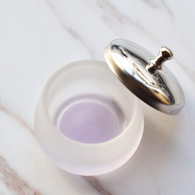 2 Pcs Frosted Glass Crystal Dappen Dish With Lid Liquid Powder Container Holder Nail Art Dappen Dish Cup Glass Dappen Cup Nail Art Tools