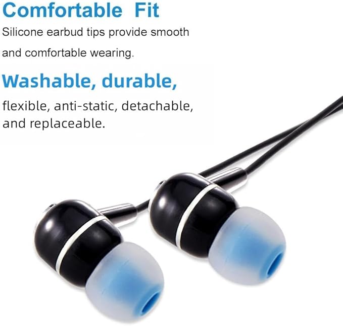 Earbud Tips High Quality Soft Silicone Earbuds Replacement Tips Fit for in-Ear Headphones(inner hole from 3.8mm - 4.2mm earphones)9 Pairs S/M/L,Transparent Blue
