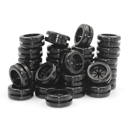 EASYEAH Rubber Grommets for Wiring, 5/8 Inch Drill Hole, 9/16 Inch ID, Firewall Grommets Automotive Cable Cords Hoses Protection, Double-Sided Rubber Plugs for Round Holes, 30 Pcs, 14x16 mm
