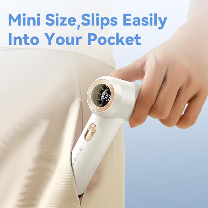MUXNW Portable Fan For Travel Mini: Small Pocket Handheld Personal Rechargeable Battery Operated USB High Speed Keeping Cool In Hot Weather Beach Gifts For Women (white)
