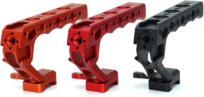 SZJELEN Universal Top Handle Quick Release NATO Grip with NATO Rail for DSLR Camera Cage, with 3 Cold Shoe Adapters to Mount DSLR Camera with Microphone/LED Light/Monitor (Black with NATO Rail)