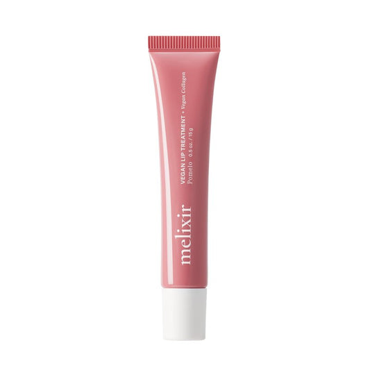 Melixir Vegan Lip Treatment, Sheer Tinted Lip Balm for Instant Hydration & Shine, Moisturizing Lip Gloss, Infused with Vegan Collagen & Jojoba Oil, Cruelty-Free, Korean Skincare-3 Pomelo(0.5oz/15g)