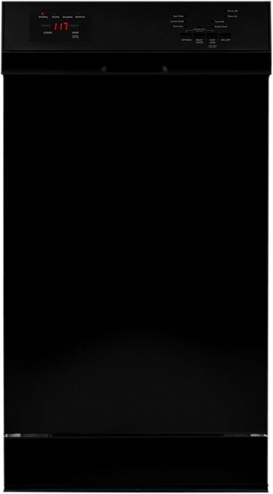 Kenmore 22-14709 18" Compact Built-In Dishwasher - UltraWash Plus, TurboDry, EasyFlex Third Rack & SmartWash - 10 Place Settings - 45 DBA - ENERGY STAR Certified - 18" - Black