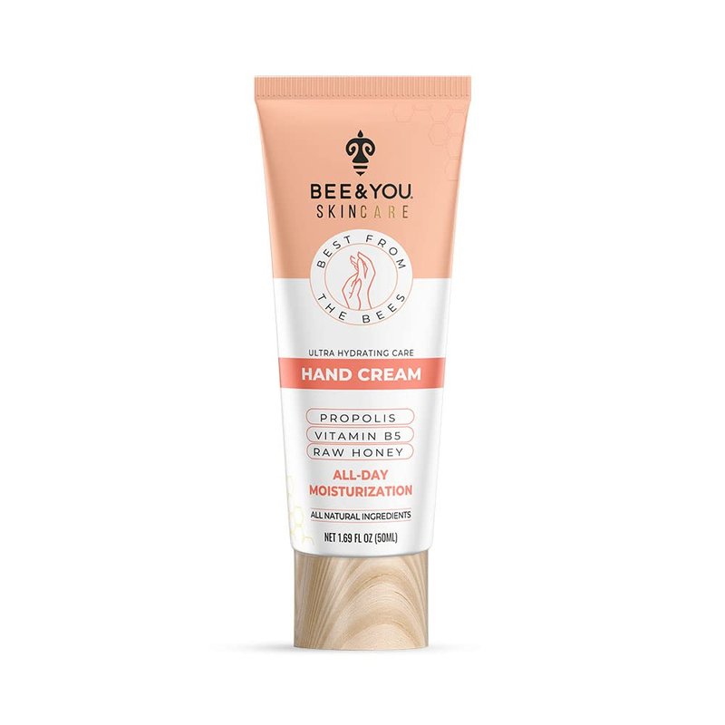 BEE and YOU 100% Natural, Ultra Hydrating Hand Cream for Dry Cracked Hands, Moisturizer, Extra Protection with Shea Butter, Vitamin B5, Raw Honey and Propolis Extract, 1.69 fl oz