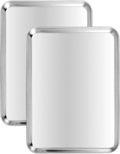 Aluminium Alloy Baking Sheets - Heavy-Duty Cookie Pans | 2 Pack, 17.75 x 13 x 1.18 Inches