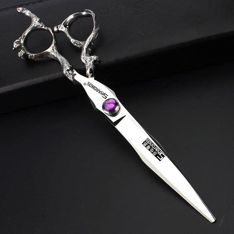 SHARONDS Hair Cutting Scissors Hairdressing Scissors Thinning Scissor Professional Barber Salon Home Shear For Men Women (8 inch flat)