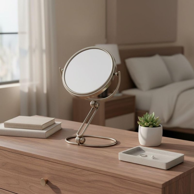 JERDON Compact Magnifying Mirror - Folding 5.5" Travel Mirror with 10X & 1X Magnification - Model MC450N
