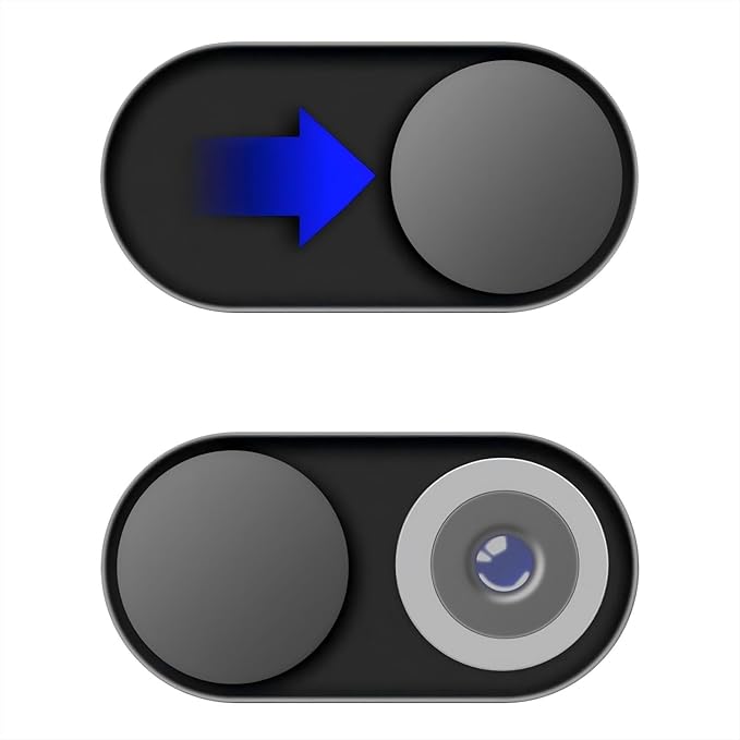 JiSiTeCai Metal Webcam Cover Slide [2 Pack Black], 0.022in Camera Cover for Laptop Computer, MacBook Pro/Air iMac iPad Tablet iPhone 16/15/14/13/12 Plus, Web Camera Blocker Protect Your Privacy