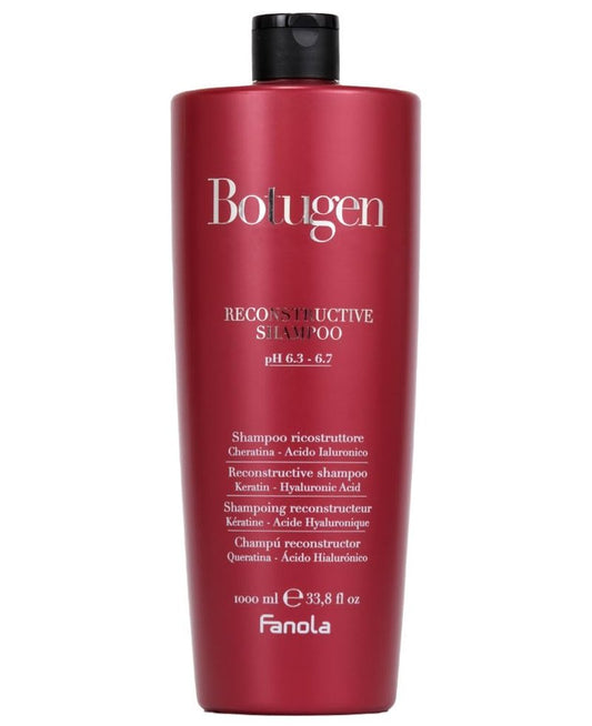 Fanola Botugen Reconstructive Shampoo - Hyaluronic Acid and Peptide Repair Shampoo for Damaged Hair - Sulfate-Free Hydrating Cleanser for Brittle and Dry Hair (33.8 Fl Oz)