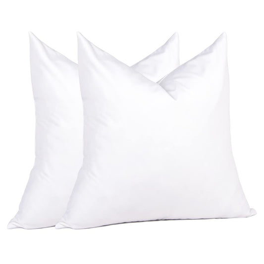 puredown® Natural Feather Down Throw Pillow Inserts 20 x 20 (Set of 2, White), Décor Pillow for Couch, Chairs, Office, Apartments
