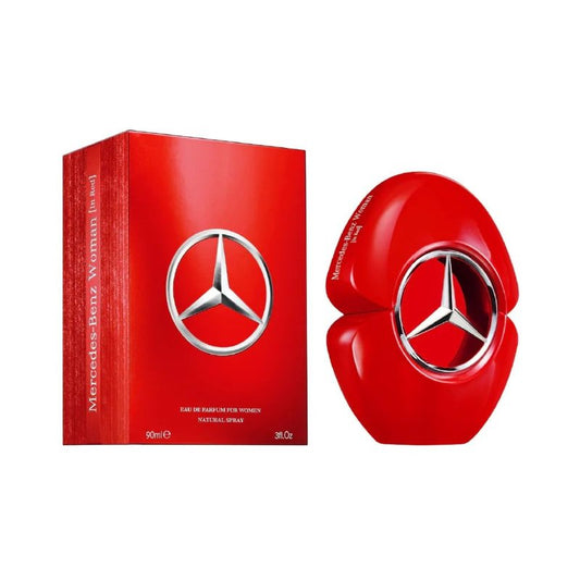 Mercedes Benz Woman in Red - Eau de Parfum - Long Lasting Perfume for Women - Jasmine Perfume with Fruity, Patchouli Fragrances - Travel Size - 3 oz