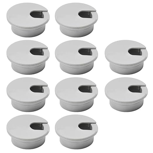 EASYEAH 10 Pcs Desk Grommet 2" / 50 mm, Desk Cord Hole Cover, Cable Grommet ABS Plastic, Desk Hole Grommet for Home & Office Pc, Detachable Cable Cord Organizer-Light Grey