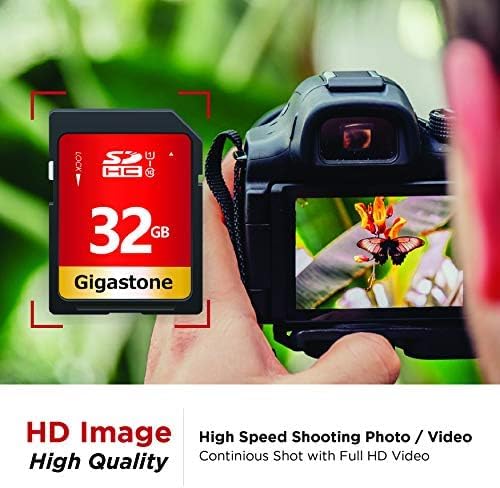 GIGASTONE 32GB SD Card 100-Pack UHS-I U1 Class 10 SDHC Memory Card High-Speed Full HD Video Compatible with Digital Camera, SPYPOINT TACTACAM Trail Camera, with 100 Mini Cases
