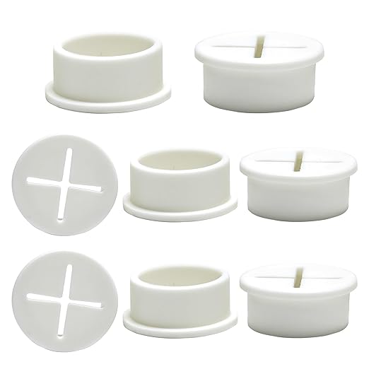 BOPOREAE Desk Grommet, 1 in 25 mm Silicone Rubber Grommets, White Desk Hole Cover for Cables, Flexible Wall Cord Pass Through Grommet for Office Table Computer Home Furniture Wire Organizer-8 Pcs