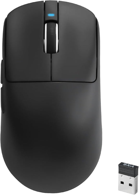 MIKIBY R1 SE+ Gaming Mouse, 18000 DPI, High-Precision PAW3395 SE Sensor,55g Lightweight, Tri-Mode 2.4G/BT5.0/USB-C Mouse, Programmable Ergonomic Mouse for Laptops/PC/Mac (Black)