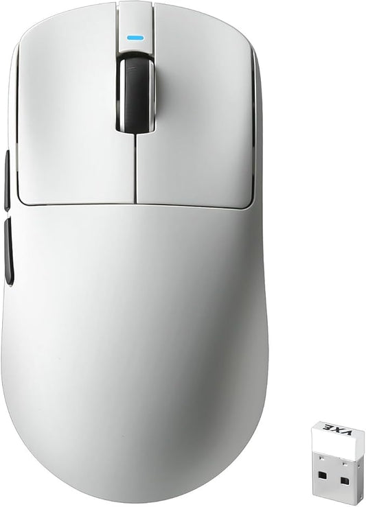 MIKIBY R1 SE+ Wireless Gaming Mouse, 18000 DPI,PAW3395 SE Sensor,55g Lightweight,Tri-Mode 2.4G/BT5.0/USB-C Mouse, Programmable Ergonomic Mice Suitable for Laptops/PC/Mac (White)