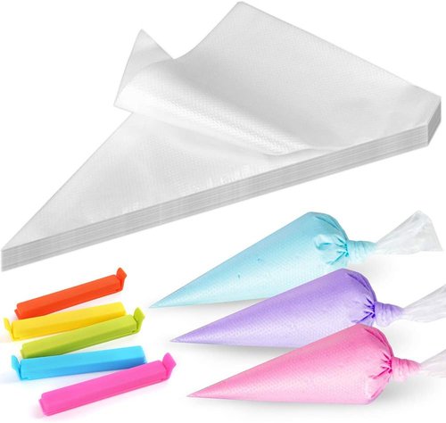 LotFancy 10-Inch Tipless Piping Bags - 500 Pcs Non-Slip Disposable Pastry Bags for Cake Decorating & Icing