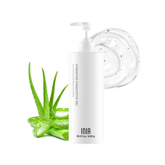 INIA Conductive Gel for Facial and Body Skin Care Machines – Hydrating Gel Primer with Hyaluronic Acid for Women and Men, 35.2 Fl Oz