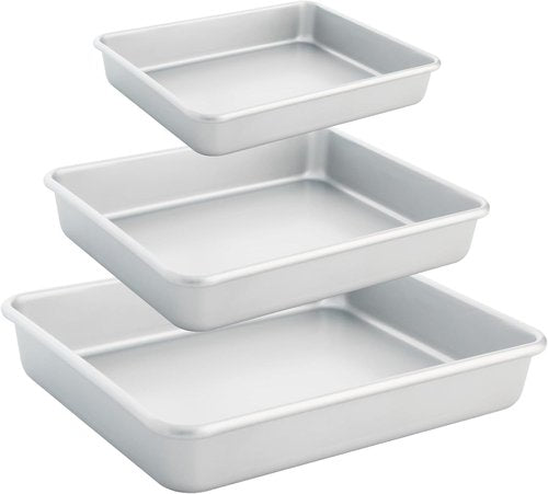 Deep Baking Pans Set by Siliver - Nonstick Heavy Duty Bakeware for Lasagna & Brownies | 9/11/13 Inch