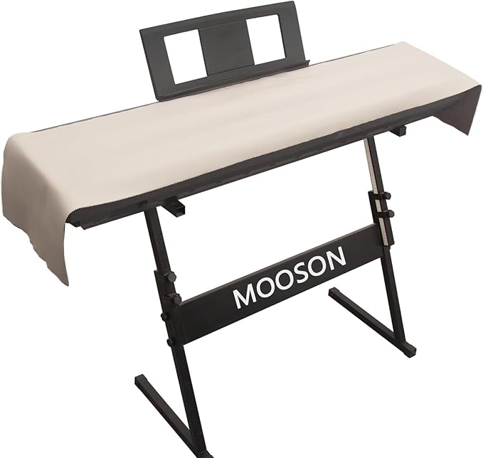 Mooson Keyboard Piano Cover, Digital Piano Dust Cover, Light Luxury Soft and Premium Surface, Thickening Electronic Organ Covering Keyboard Update Encasement (White)