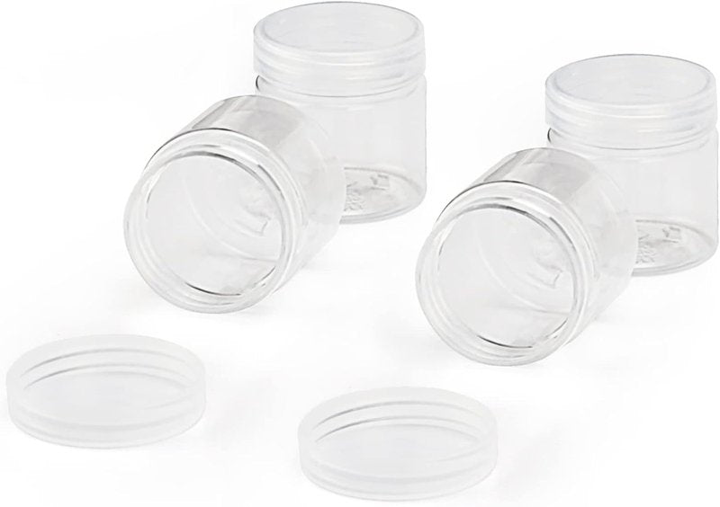 Clear Plastic Bead Containers - 70 PCS 2oz Round Storage Jars with Lids for Lotions, Beads & Spices