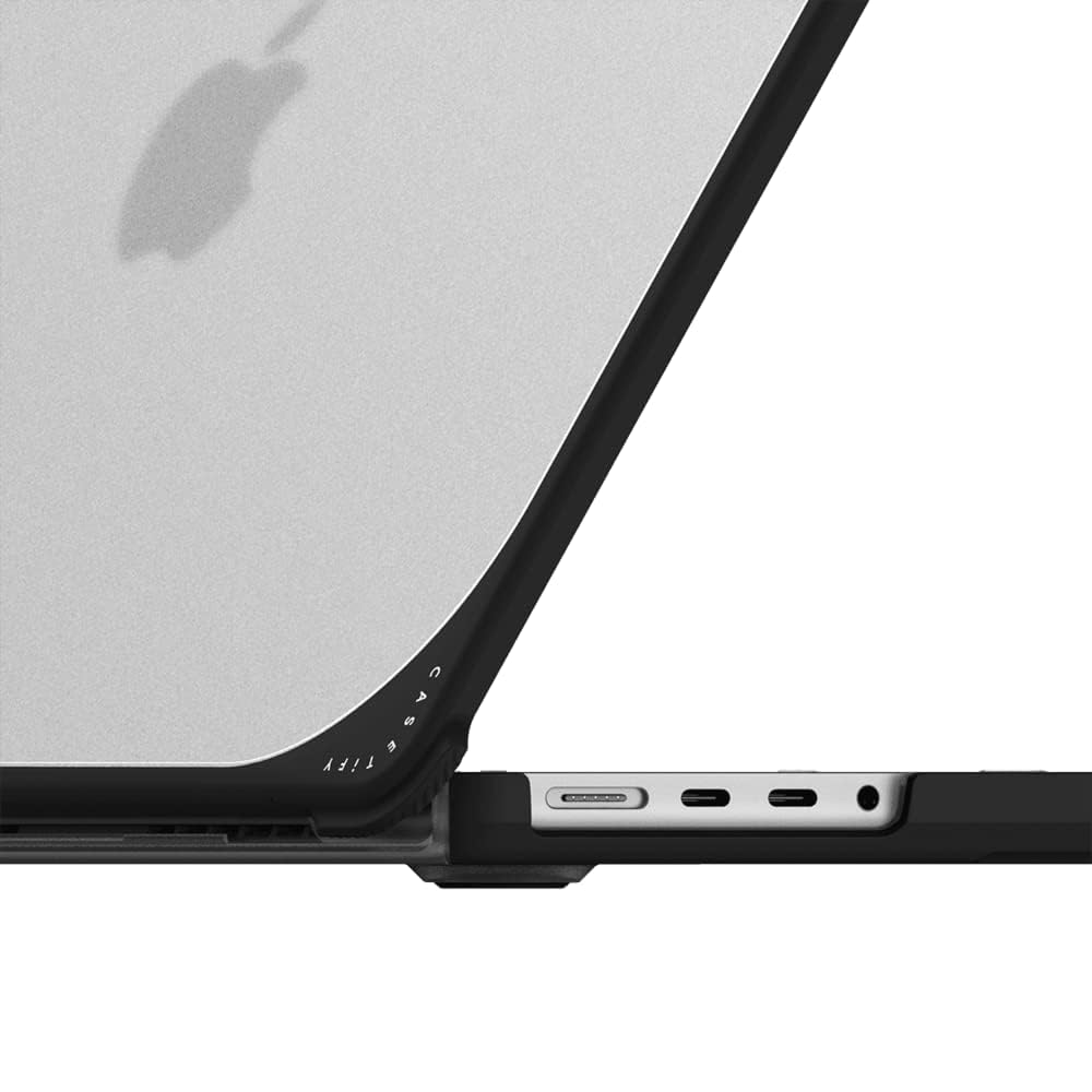 CASETiFY Bounce MacBook Pro 16-inch (M1-M5) Case [Enhanced Protective Corner Design/Ventilation Cutouts/Anti-Slip Grip] - Apple MacBook Case by Tess Smith-Roberts - Clear Black