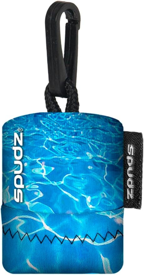 SPUDZ Ultra Microfiber Lens Cleaner with Closeable Bottom – Clip-On Pouch, Washable – for Binoculars, Scopes, Glasses, Screens | Ultra Riptide, 6 x 6 Inch