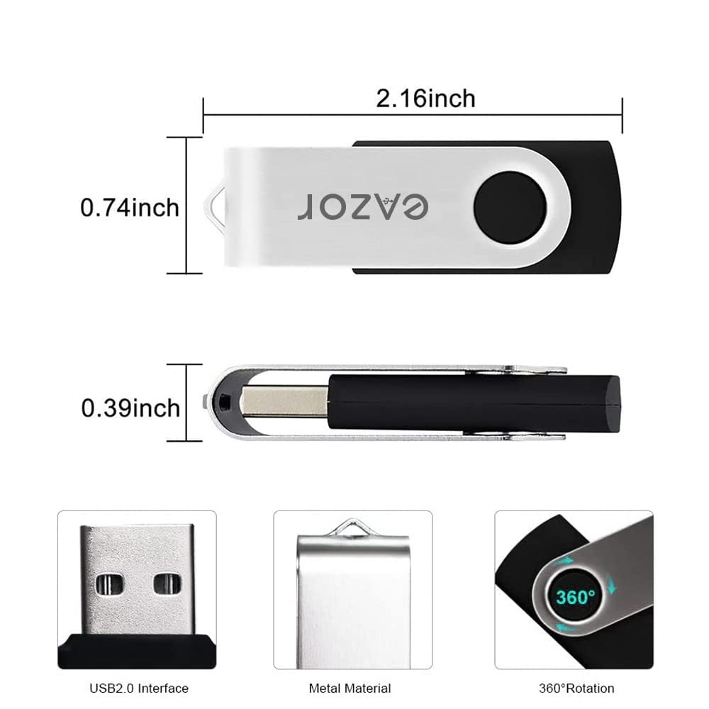 EAZOR 128GB 64 GB 4GB Flash Drive USB Flash Drive Thumb Drive 5 Pack 2 Pack 20 Pack USB Memory Stick USB Drives for Data Storage (64GB2.0 * 2Packs)