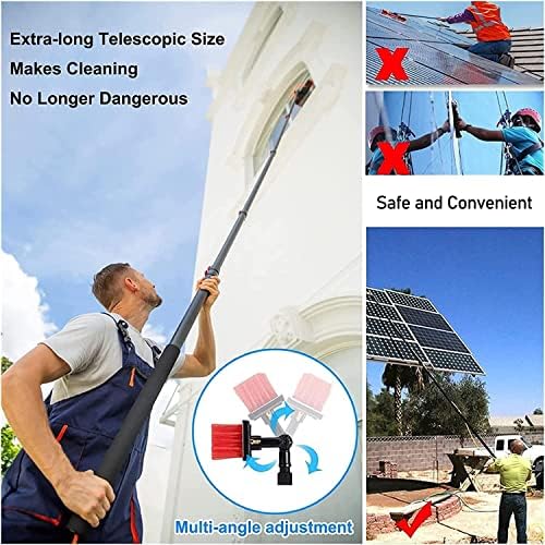 Photovoltaic Panel Cleaning, Window Cleaning Pole, 3.6-10.8M Water Fed Telescopic Brush, Extendable Cleaner Conservatory Roof Cleaning Tools,Cleaning Photovoltaic,7.2m