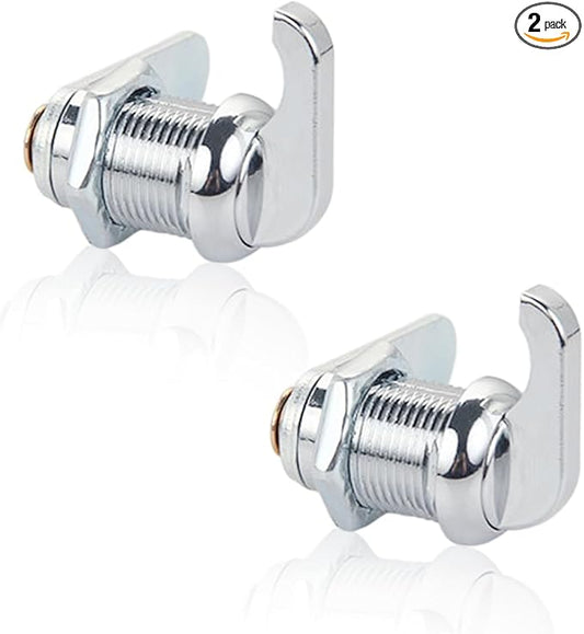 Eastrpupira 2 Pack Thumb Operated Offset Cam Lock Latch, Keyless Cam Lock Latch for Rv Storage Doors, Camper, Boat, Files Drawers, Distribution Box, Cabinet Door, Electric Cabinet (16mm)