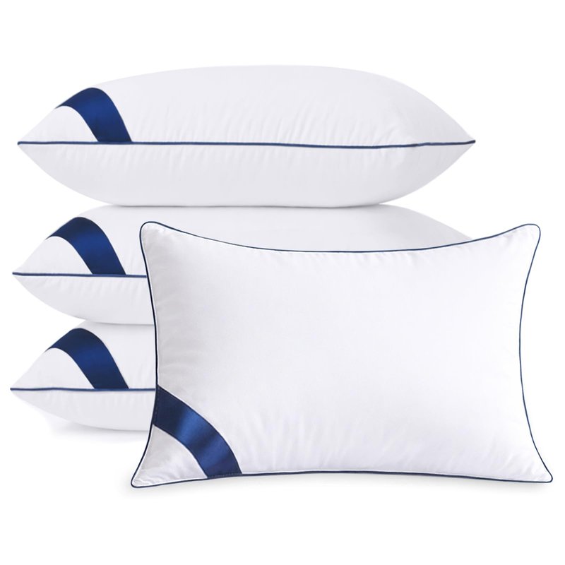 Meoflaw Pillows King Size Set of 4,Soft Microfiber King Pillows with Hollow Fiber,Hotel Quailty Bed Pillows for Sleeping 4 Pack for Back,Stomach Sleeper