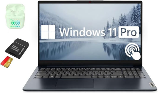 Lenovo IdeaPad 15.6” FHD Touchscreen Laptop, 10-Cores Intel Core i5-1235U, Windows 11 Pro with Microsoft Office Included, PLUSERA Earphones (24GB RAM | 1.5TB Storage)