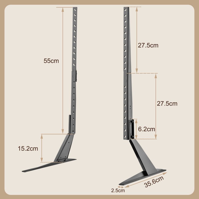 Universal TV Stand, Metal TV Legs for 20-65 inch LCD/LED/OLED/Plasma Flat&Curved Screen TV Height Adjustment with VESA 75x75mm to 800x500mm Max ML1760