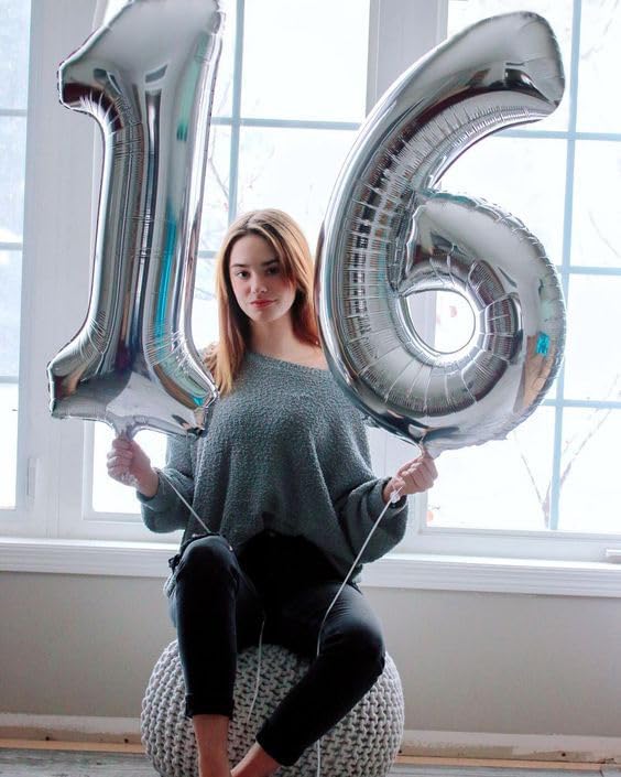 Silver Number 6 Balloon - 40 Inch Birthday Decoration for 6th Birthday Parties | Premium Party Supplies