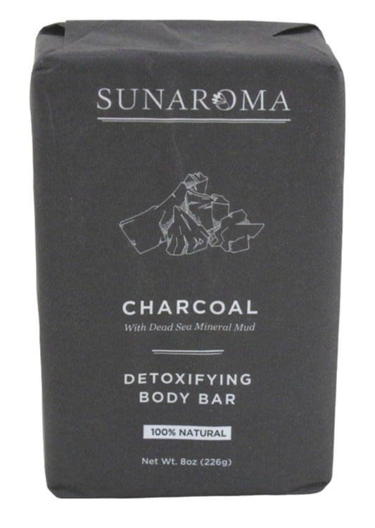 Sunaroma Soap Bar Charcoal Dead Sea Mineral Mud 8 Ounce (Pack of 6)